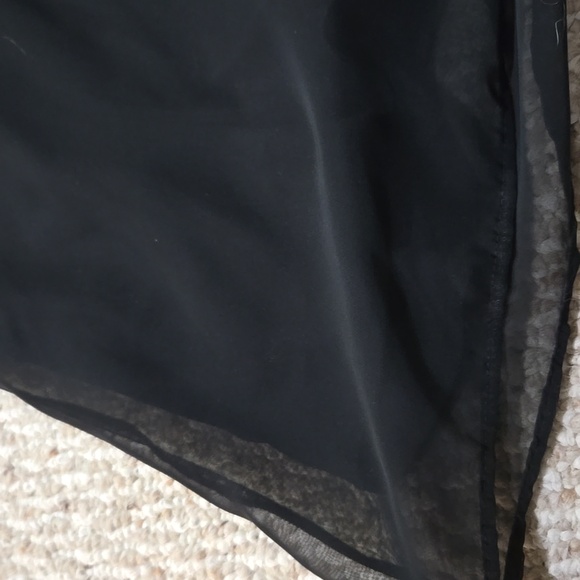 Chic Black Wide-Leg Pants With Sheer Outer Layer - Picture 3 of 15